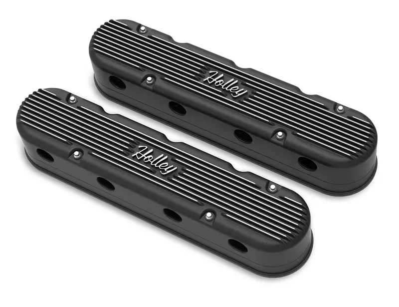 Holley Vintage Series Valve Covers – Classic Styled Aluminum Covers For Small-Block Engines 1