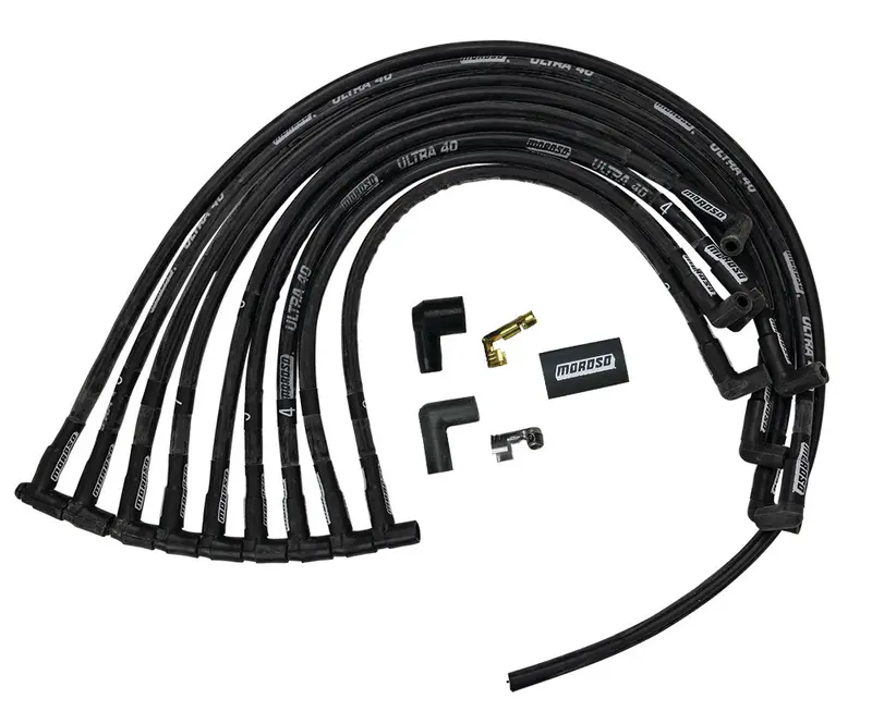 Moroso 73842 Ultra 40 Spark Plug Wire Set For Small Block Chevy With Jesel Front Drive 1
