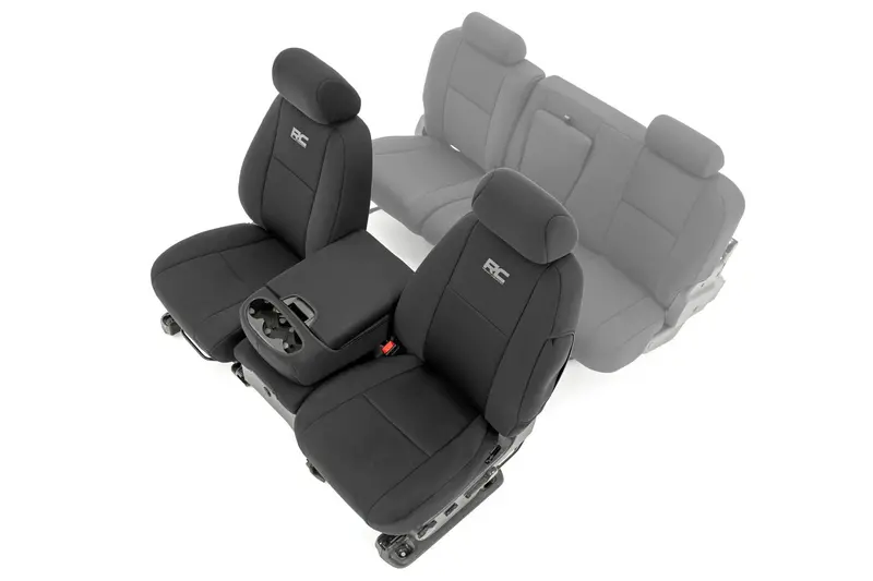 Rough Country Neoprene Front Seat Covers – Black, Custom Fit For Gm Trucks (2007–2013) 1