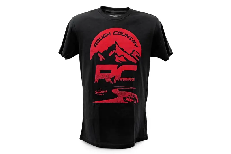 Rough Country Rc Mountains Graphic T-Shirt – Black, Small Size 1