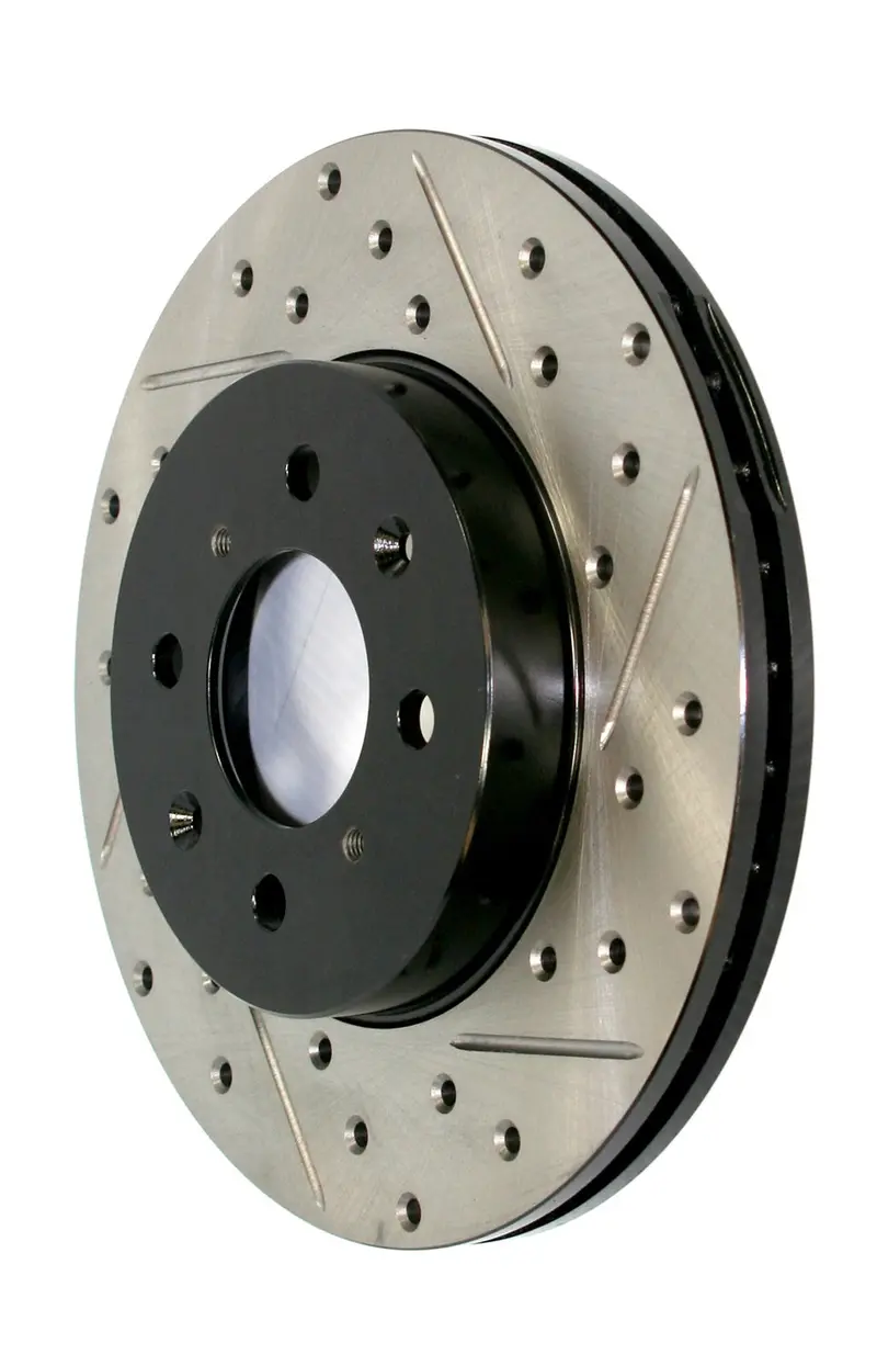 Stoptech 127.47015Cl Cryo-Treated Rear Left Brake Rotor – Drilled And Slotted For Improved Cooling And Bite 1