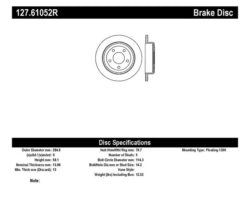 Stoptech 127.61052R Stoptech Sport Drilled/Slotted Brake Rotor; Rear Right 1