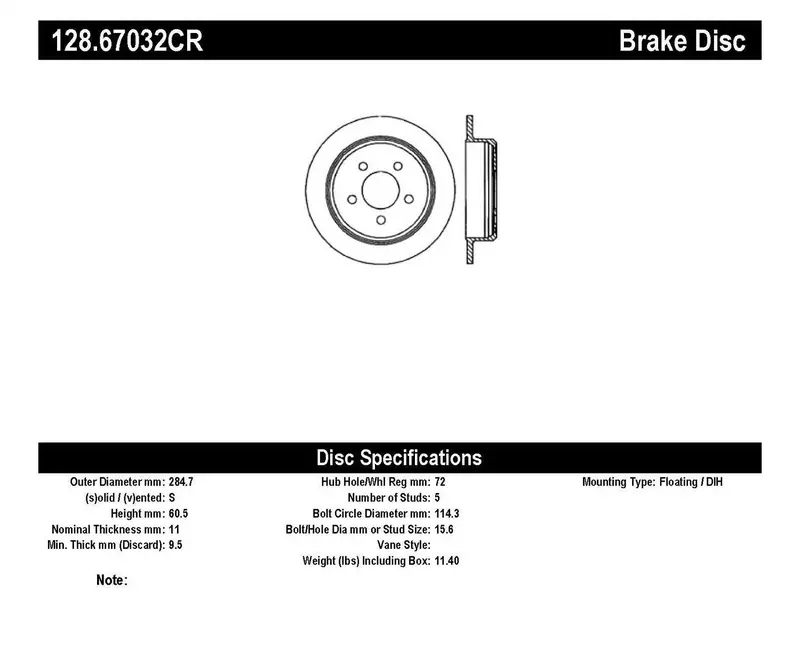 Stoptech 128.67032Cr Sport Cryo-Treated Cross-Drilled Rear Right Brake Rotor – Optimized For Thermal Stability 1