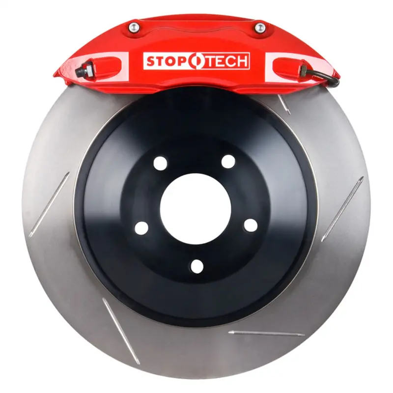 Stoptech 82.241.0041.71 Rear Big Brake Kit – Red Calipers With Slotted One-Piece Rotors 1
