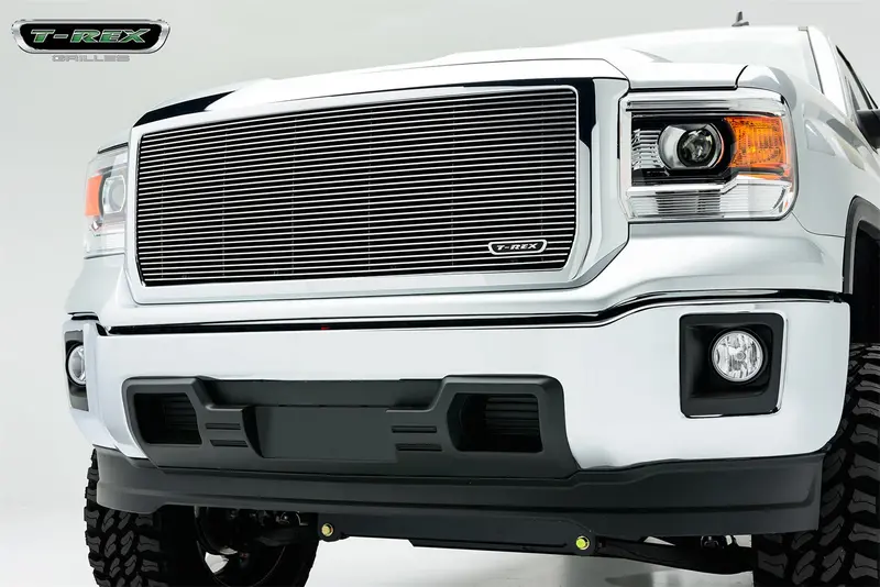 T-Rex Billet Series Grille – Horizontal Aluminum Insert, Polished Finish, Single-Piece Installation 1