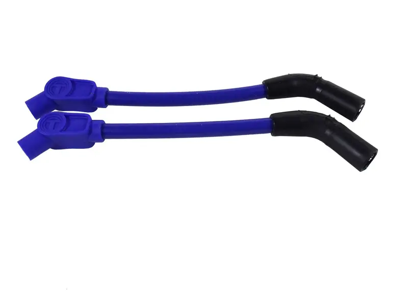 Taylor Cable 13638 Spiro-Pro Ignition Wire Set – 8-Inch Blue Motorcycle Harness, 135° Boots 1