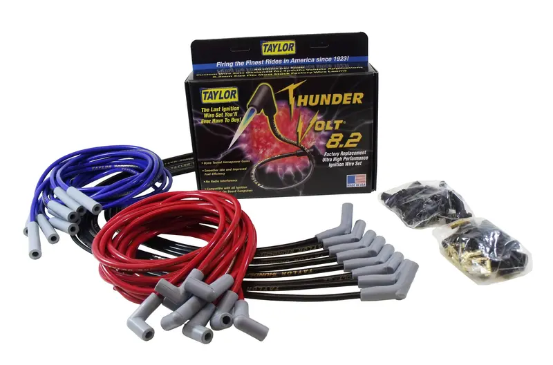 Taylor Cable 87023 Thundervolt 8.2Mm Black Ignition Wire Set With Oe-Style Spark Plug Boots 1